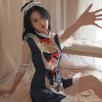 3 Piece Bow Style Elegant Net Nighty