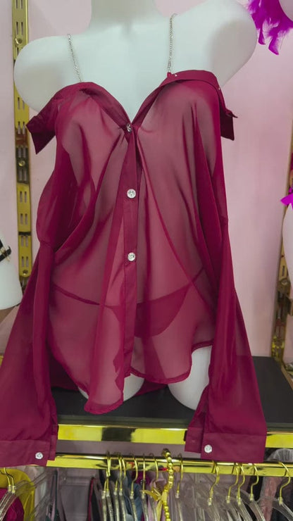 Chain Shoulder Shirt Nighty